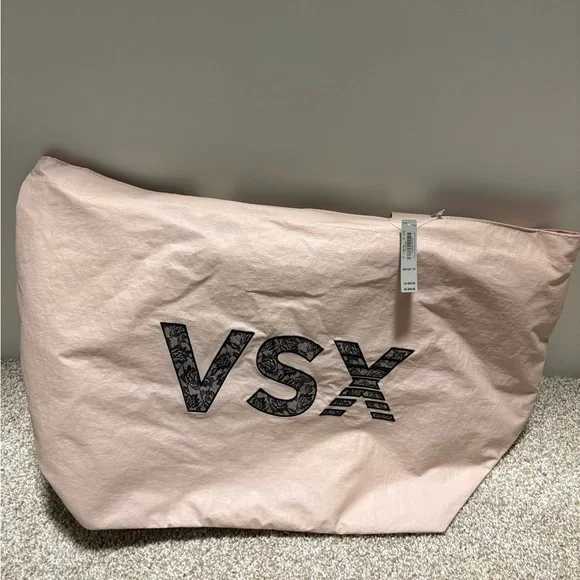 VSX Pink Tote with Black Lace-Pattern Logo - Picture 3 of 7